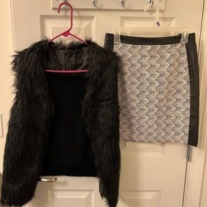 Fur Vest and Leather Skirt